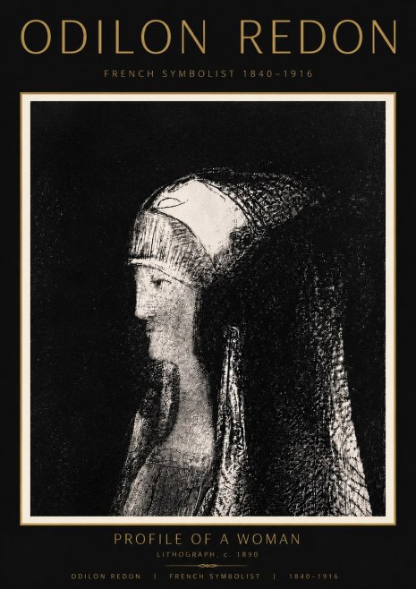 Odilon Redon Profile of a Woman No6 - Poszter