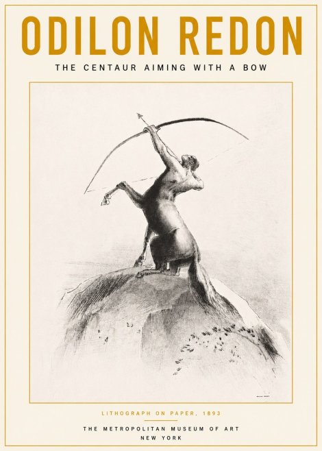 Odilon Redon The Centaur Aiming with a Bow No3 - Poszter