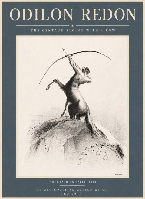 Odilon Redon The Centaur Aiming with a Bow No6 - Poszter