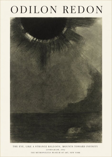 Odilon Redon The Eye, Like a Strange Balloon, Mounts Toward Infinity No1 - Poszter
