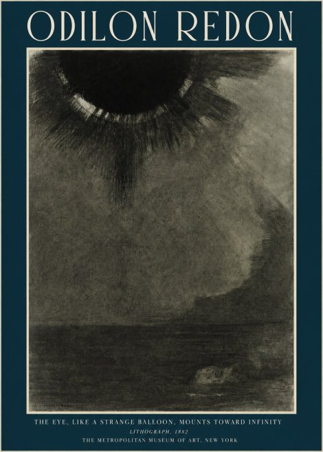 Odilon Redon The Eye, Like a Strange Balloon, Mounts Toward Infinity No2 - Poszter