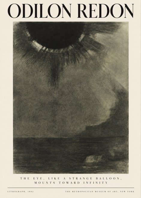 Odilon Redon The Eye, Like a Strange Balloon, Mounts Toward Infinity No3 - Poszter