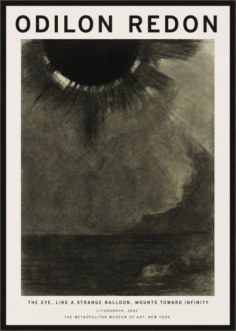 Odilon Redon The Eye, Like a Strange Balloon, Mounts Toward Infinity No5 - Poszter
