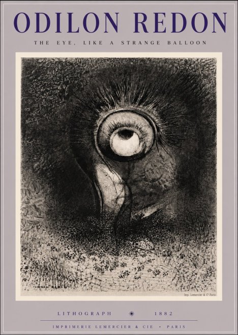 Odilon Redon The Eye, Like a Strange Balloon No6 - Poszter