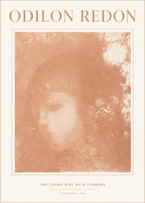 Odilon Redon The Young Girl with Flowers No1 - Poszter