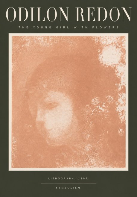 Odilon Redon The Young Girl with Flowers No4 - Poszter