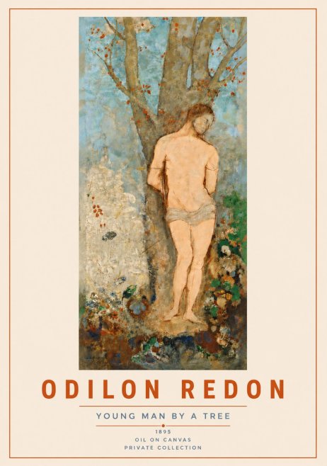 Odilon Redon Young Man by a Tree No6 - Poszter