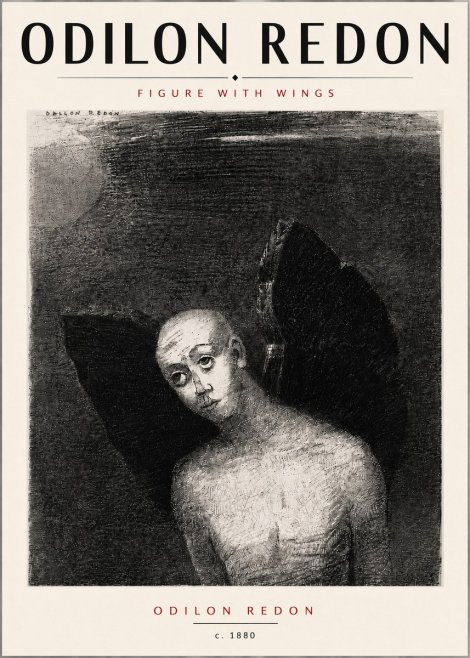 Odilon Redon Figure with Wings No6 - Poszter