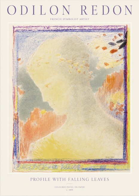 Odilon Redon Profile with Falling Leaves No1 - Poszter