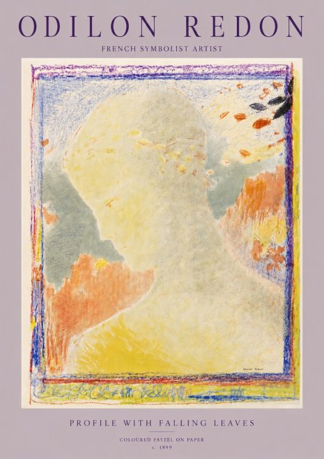 Odilon Redon Profile with Falling Leaves No5 - Poszter