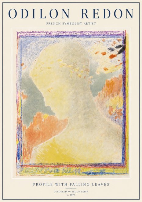 Odilon Redon Profile with Falling Leaves No6 - Poszter