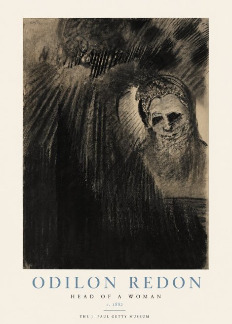 Odilon Redon Head of a Woman No3 - Poszter