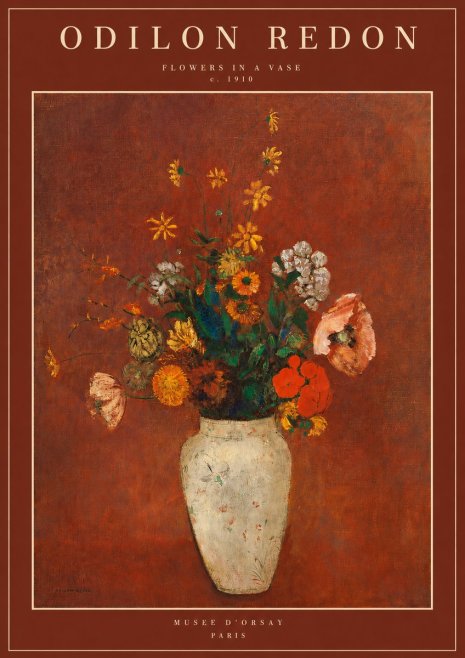 Odilon Redon Flowers in a Vase III No2 - Poszter