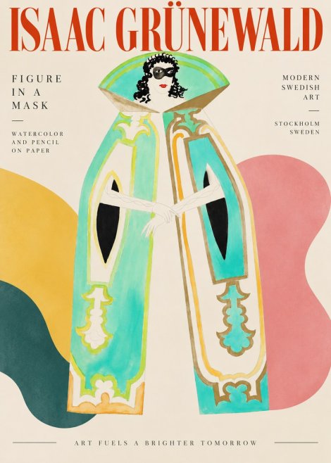 Isaac Grünewald Figure in a Mask No3 - Poszter