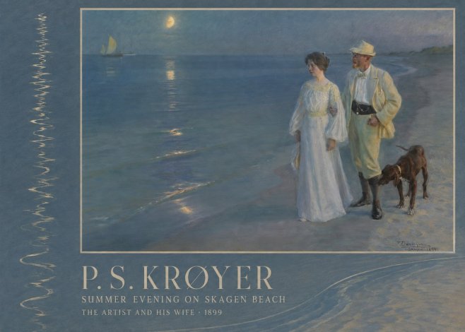 P.S. Krøyer Summer Evening on Skagen Beach — the Artist and His Wife No2 - Poszter