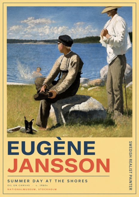 Eugène Jansson Summer Day at the Shores No3 - Poszter