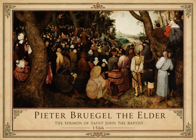 Pieter Bruegel The Sermon of Saint John the Baptist I No1 - Poszter