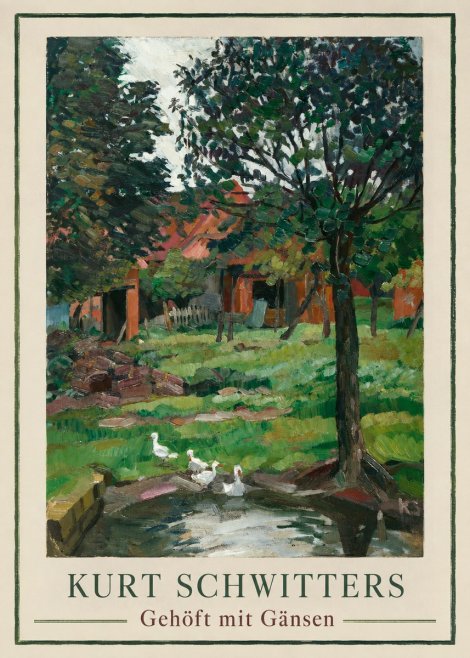 Kurt Schwitters Gehöft Mit Gänsen No1 - Poszter