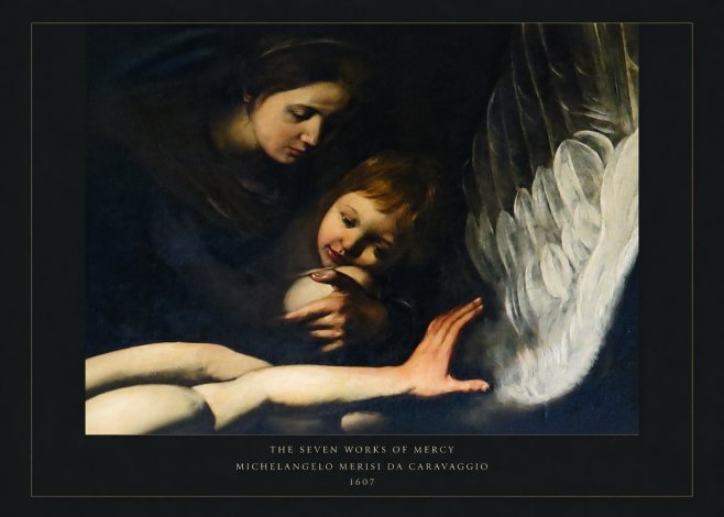 Michelangelo Merisi da Caravaggio The Seven Works of Mercy IV No5 - Poszter