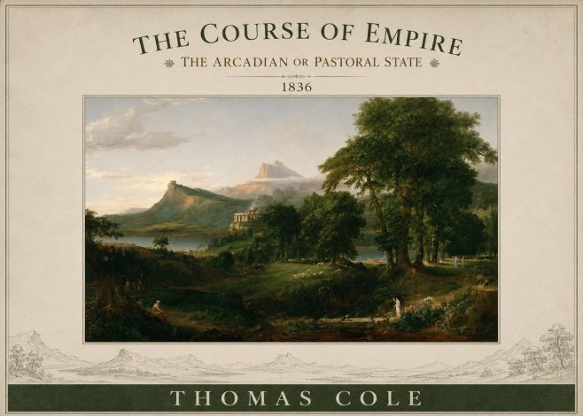 Thomas Cole The Course of Empire - the Arcadian or Pastoral State No3 - Poszter