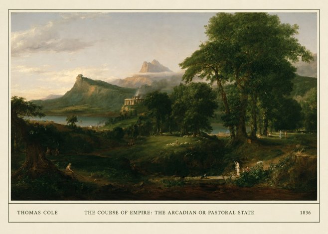 Thomas Cole The Course of Empire - the Arcadian or Pastoral State No5 - Poszter