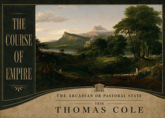 Thomas Cole The Course of Empire - the Arcadian or Pastoral State No6 - Poszter