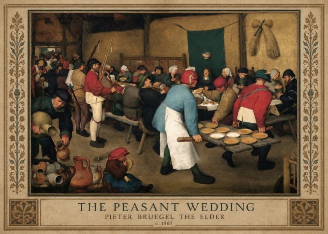 Pieter Bruegel The Peasant Wedding III No1 - Poszter
