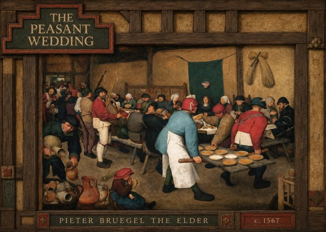 Pieter Bruegel The Peasant Wedding III No4 - Poszter