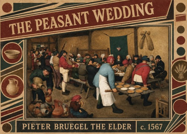 Pieter Bruegel The Peasant Wedding III No6 - Poszter