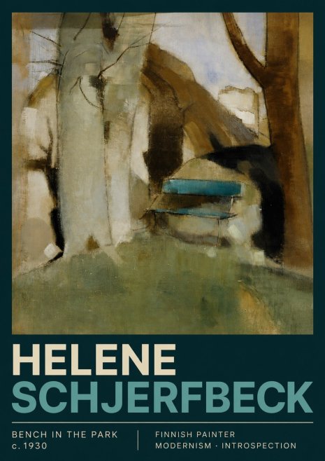 Helene Schjerfbeck Bench in the Park No3 - Poszter
