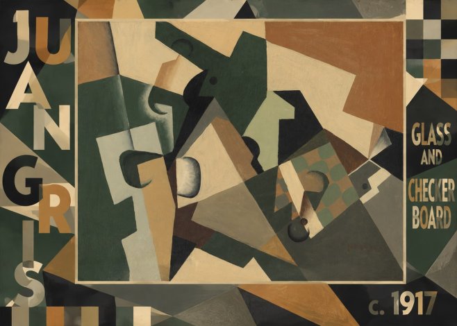 Juan Gris Glass and Checkerboard No5 - Poszter