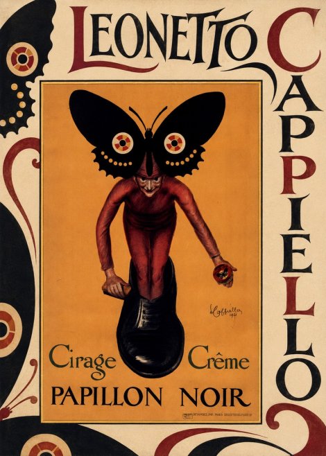 Leonetto Cappiello Cirage Crème Papillon Noir No3 - Poszter