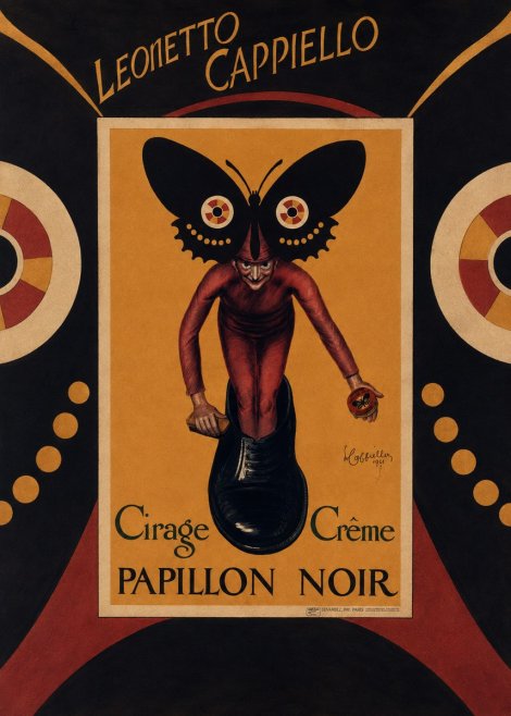 Leonetto Cappiello Cirage Crème Papillon Noir No6 - Poszter