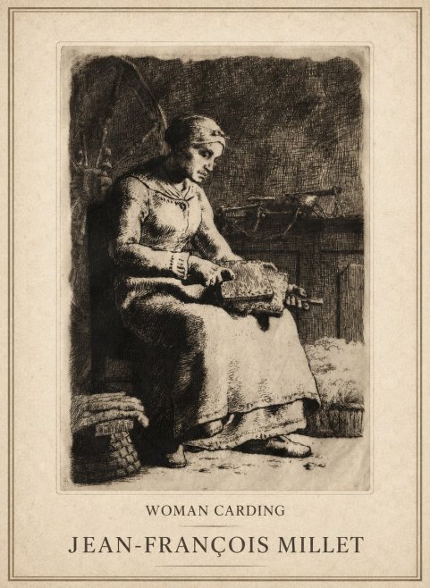 Jean-François Millet Woman Carding No1 - Poszter