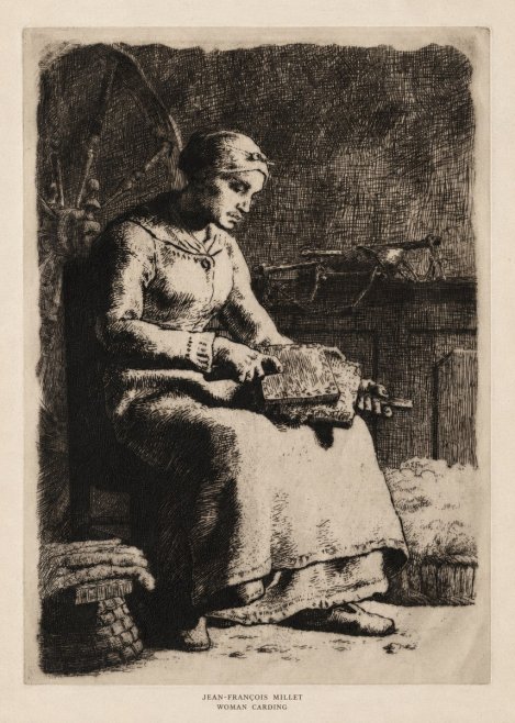 Jean-François Millet Woman Carding No5 - Poszter