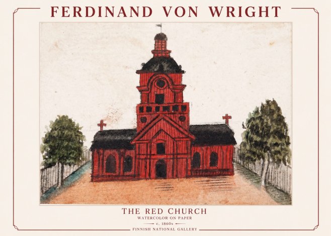 Ferdinand von Wright The Red Church No1 - Poszter