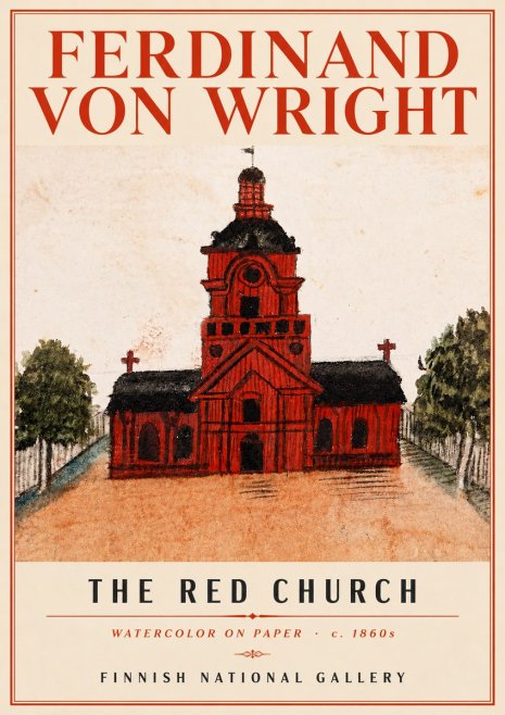 Ferdinand von Wright The Red Church No4 - Poszter