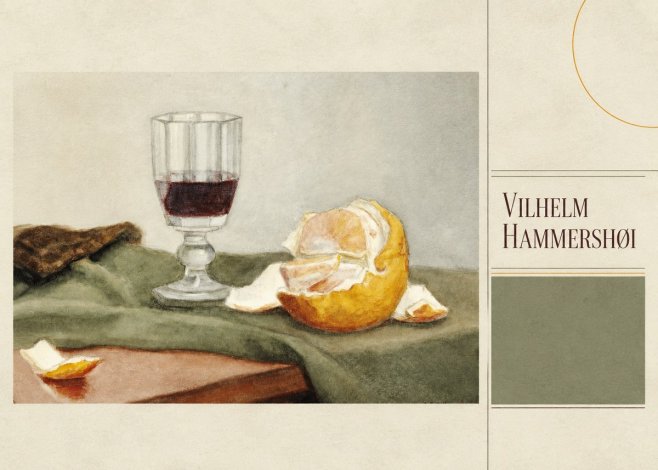 Vilhelm Hammershøi Still Life with Wine Glass and Orange No5 - Poszter