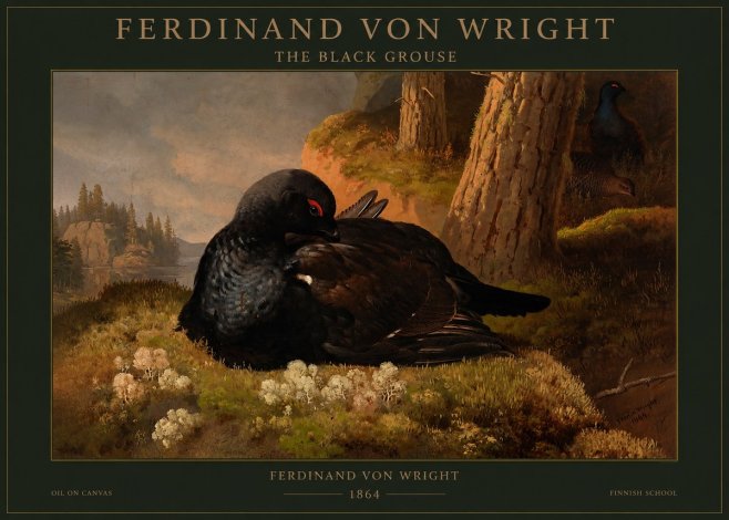 Ferdinand von Wright The Black Grouse No1 - Poszter