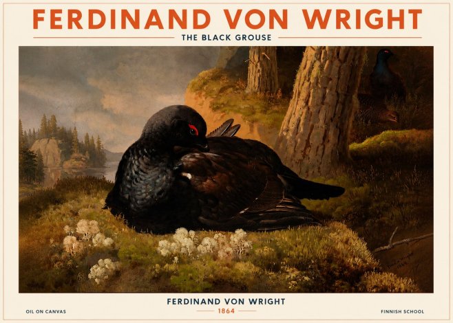 Ferdinand von Wright The Black Grouse No2 - Poszter