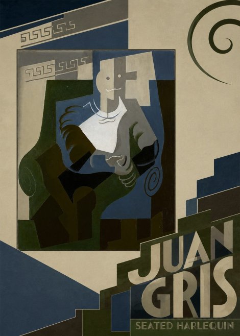 Juan Gris Seated Harlequin No6 - Poszter