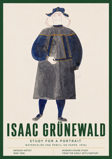 Isaac Grünewald Study for a Portrait No4 - Poszter