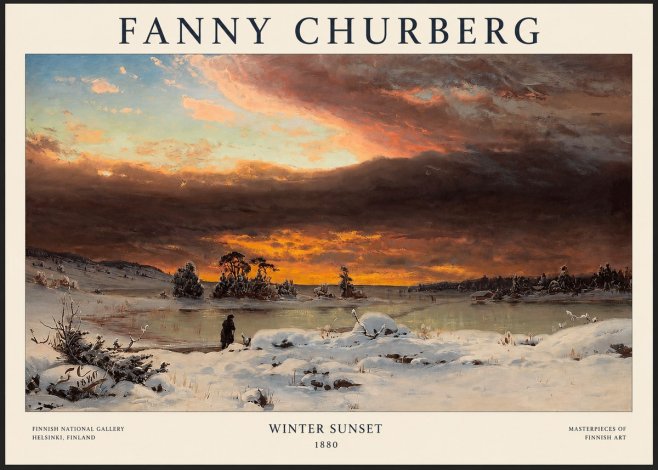 Fanny Churberg Winter Sunset No1 - Poszter
