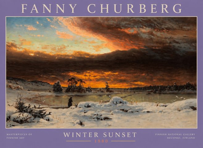 Fanny Churberg Winter Sunset No4 - Poszter