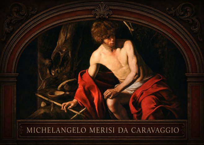 Michelangelo Merisi da Caravaggio John the Baptist (Youth with a Ram) No5 - Poszter