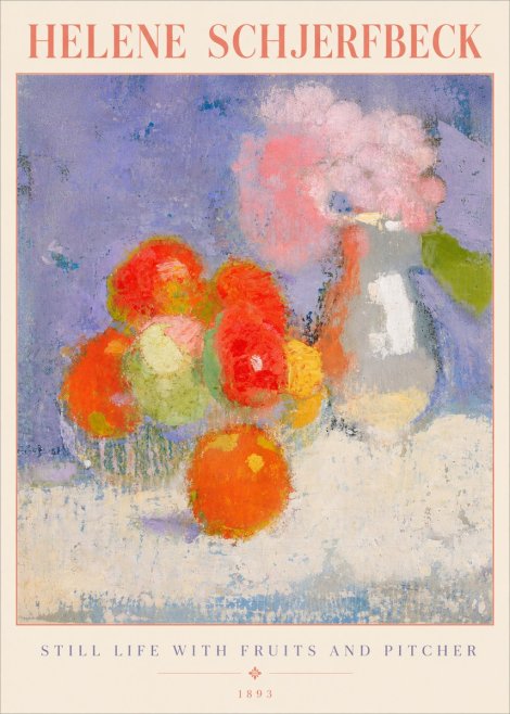 Helene Schjerfbeck Still Life with Fruits and Pitcher No5 - Poszter