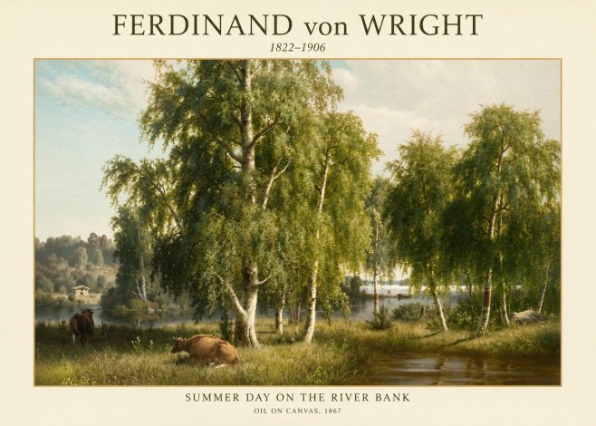 Ferdinand von Wright Summer Day on the River Bank No1 - Poszter