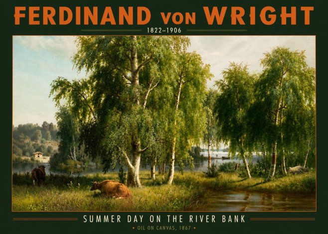 Ferdinand von Wright Summer Day on the River Bank No2 - Poszter