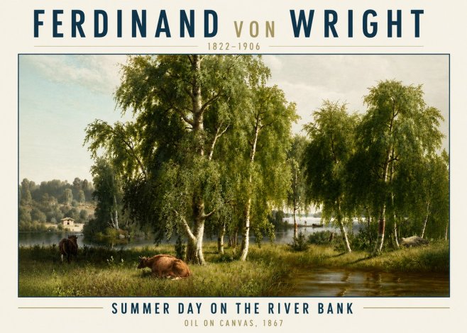 Ferdinand von Wright Summer Day on the River Bank No3 - Poszter