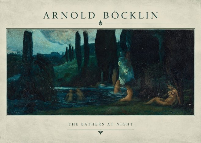 Arnold Böcklin The Bathers at Night No4 - Poszter